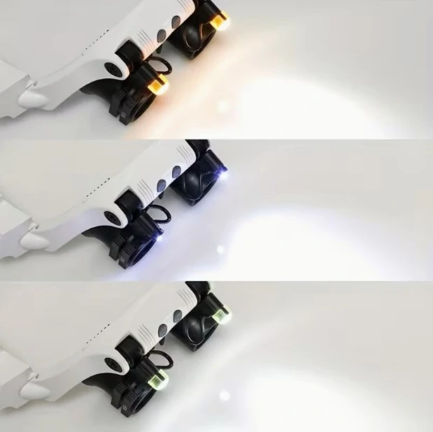 Brýlová lupa s LED osvětlením a výměnnými čočkami